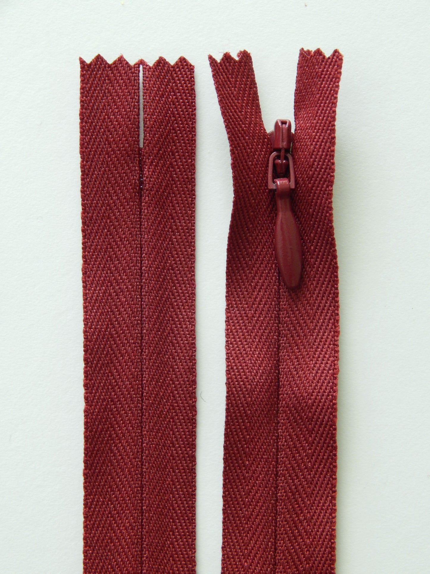 dark red invisible zipper