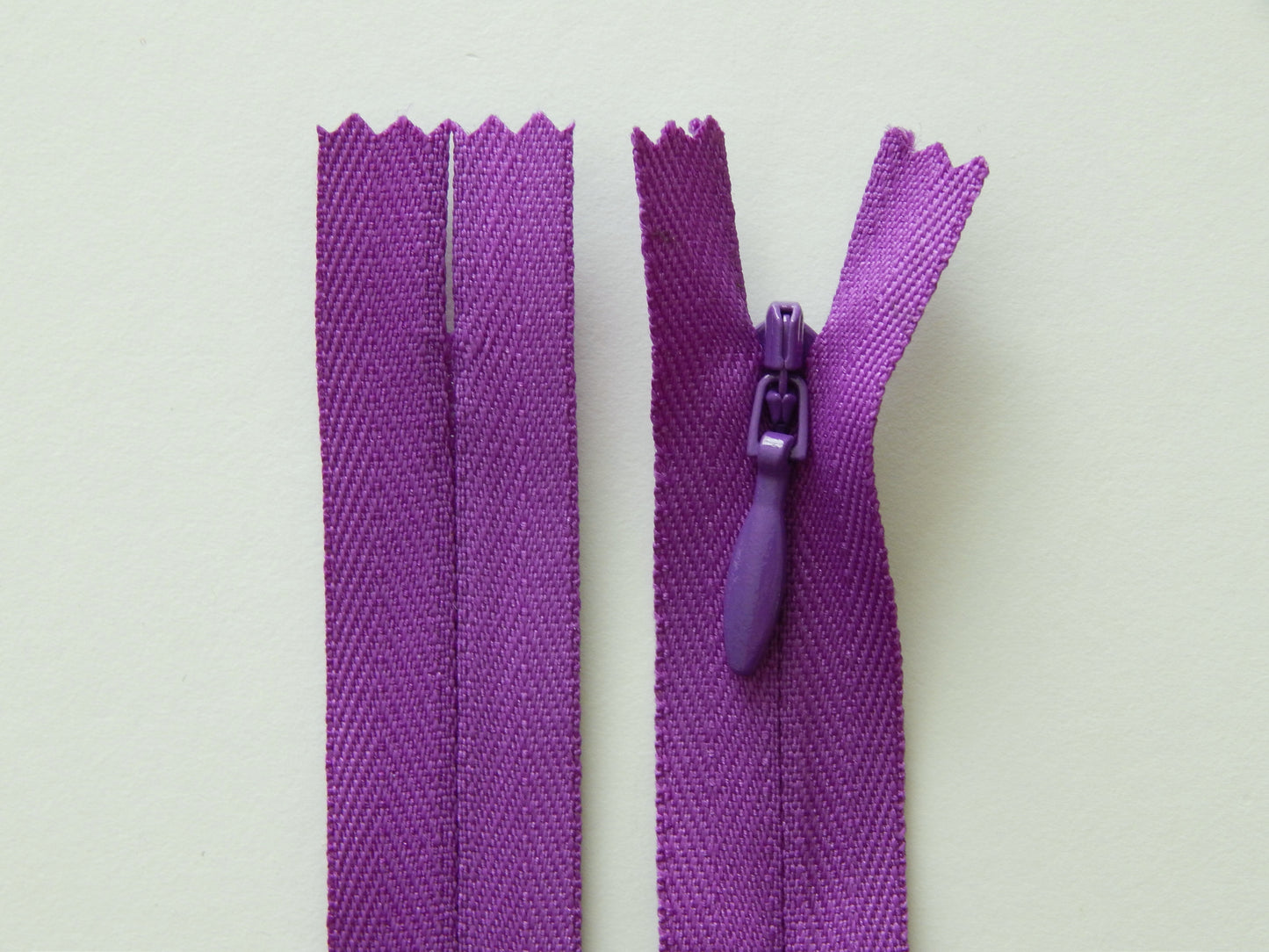 bright purple concealed zipper