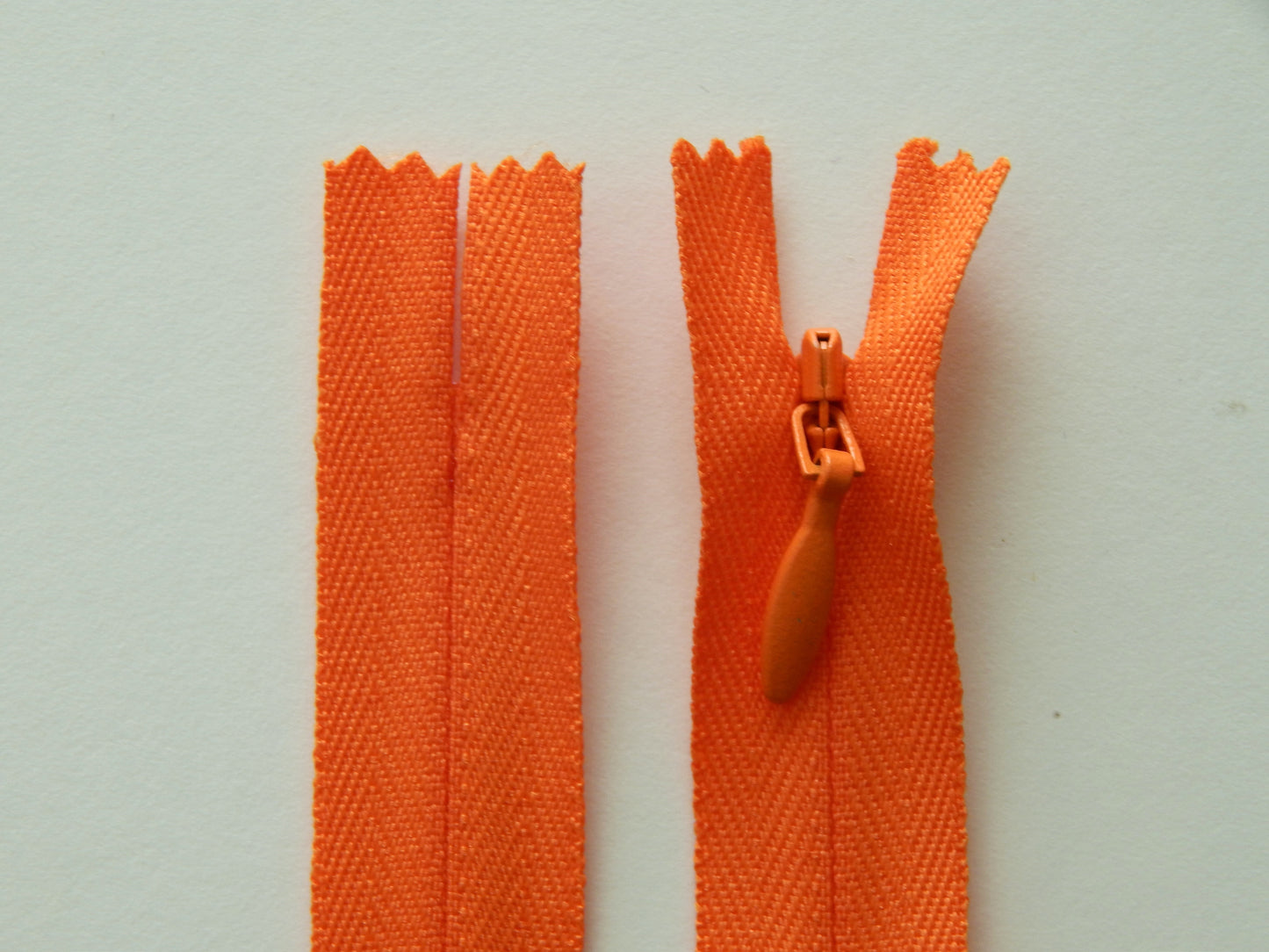bright orange concealed zipper