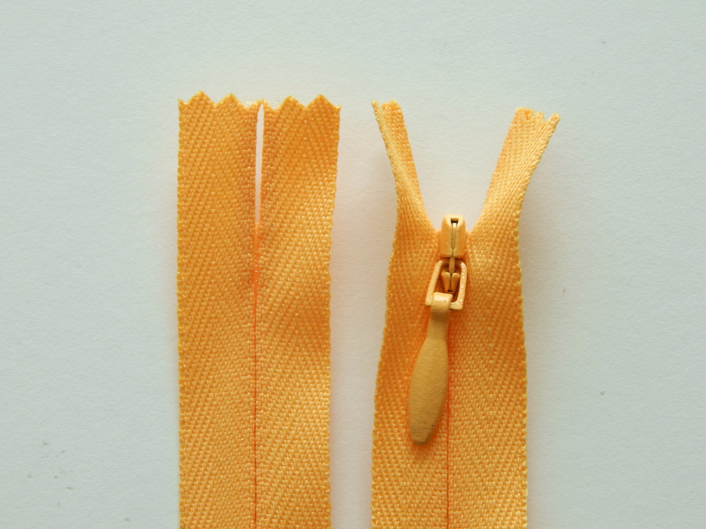 light orange concealed zipper