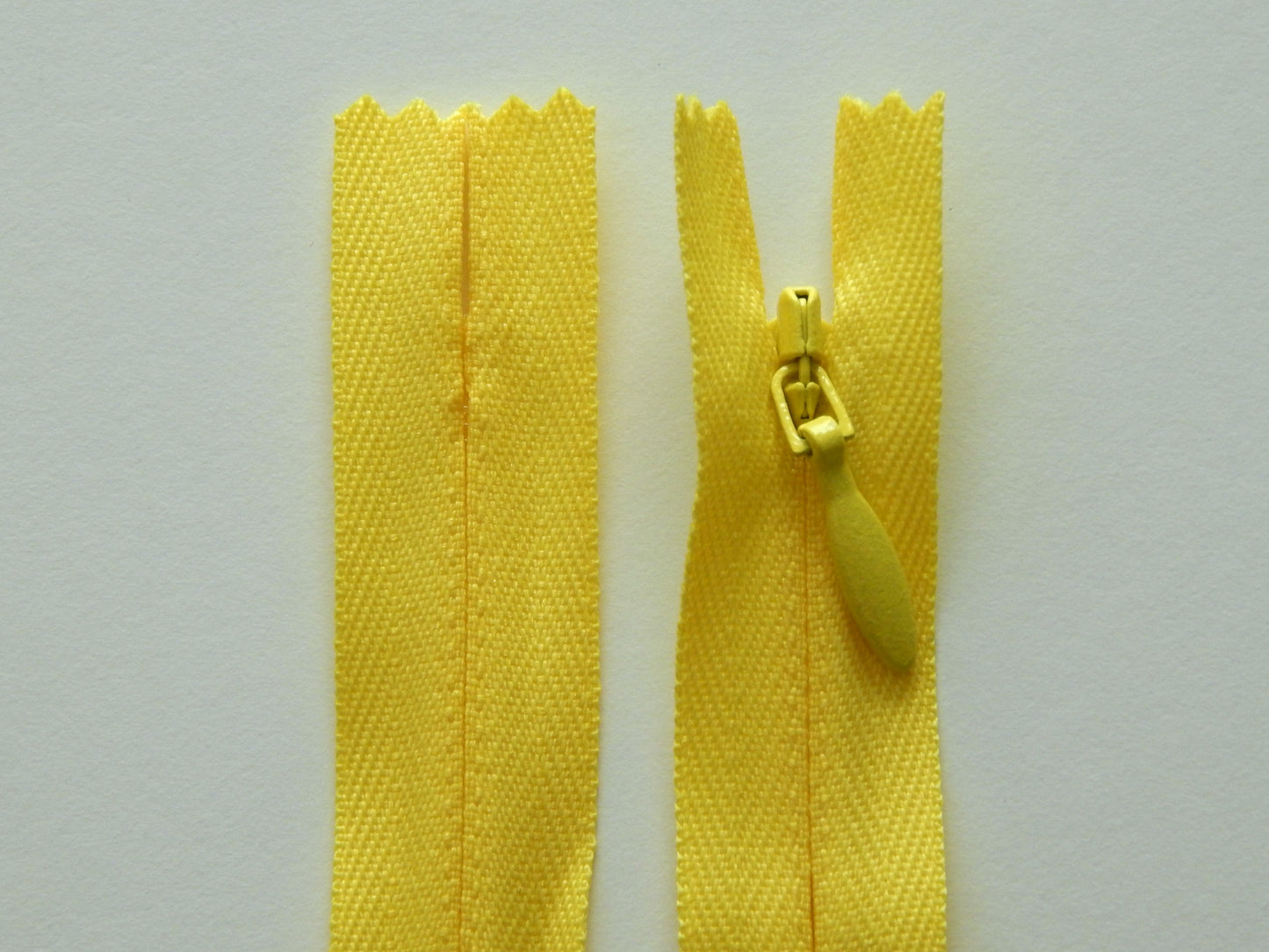 bright yellow concealed zipper
