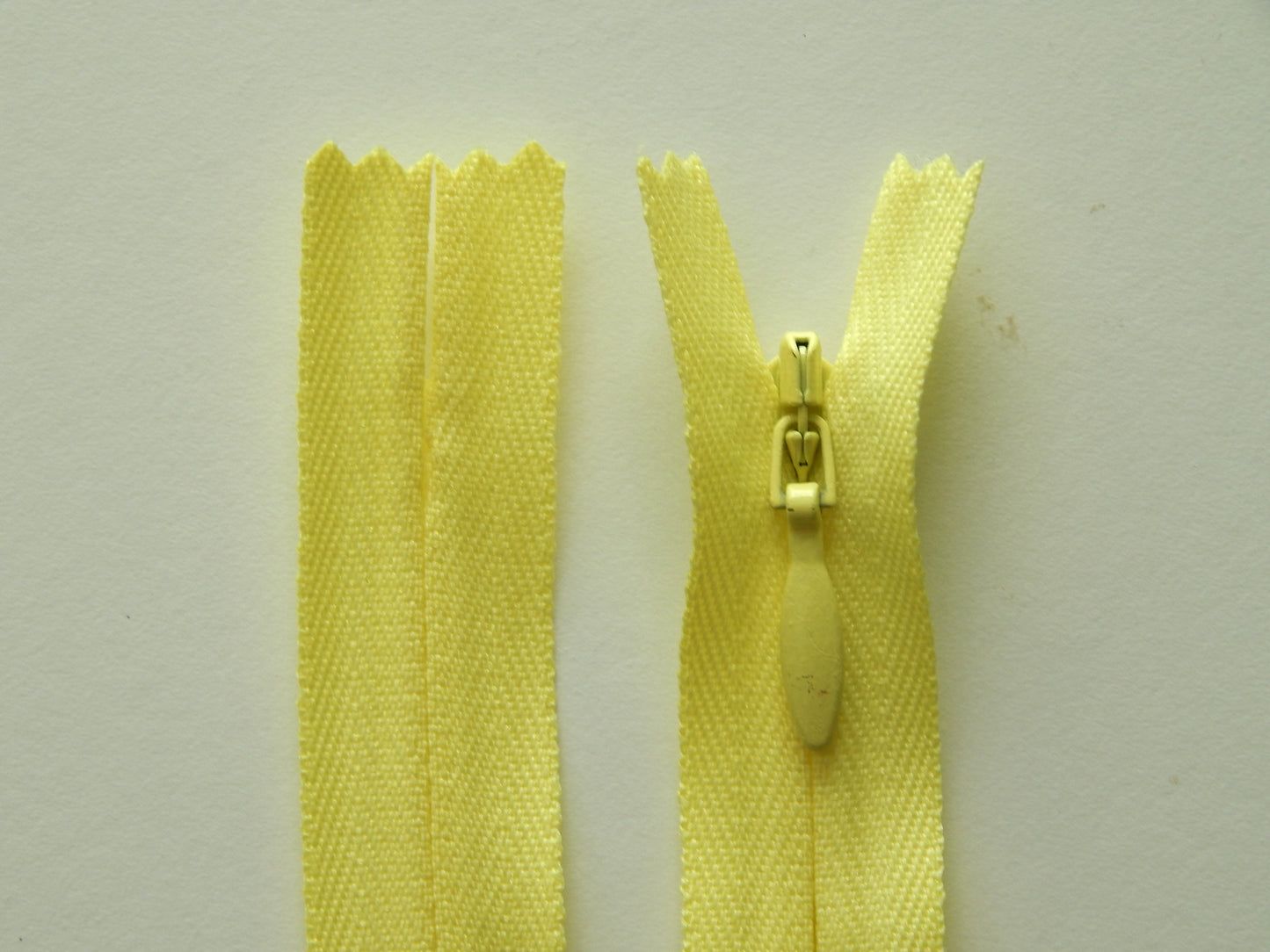 light yellow concealed zipper