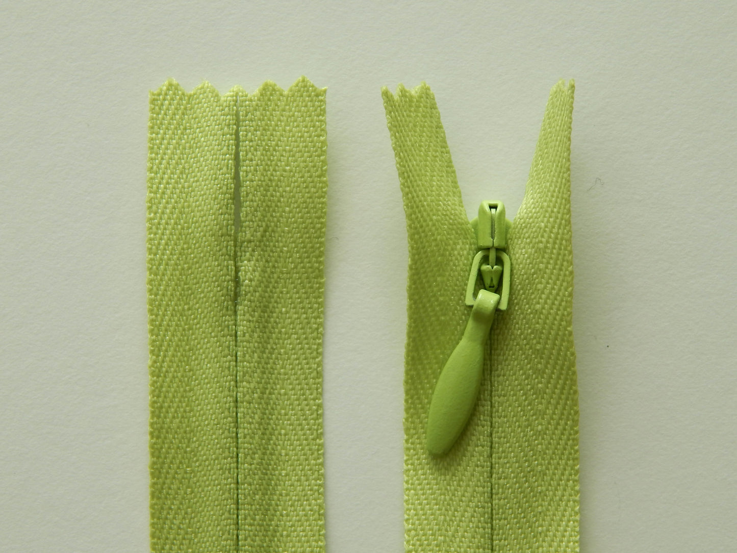light green concealed zipper