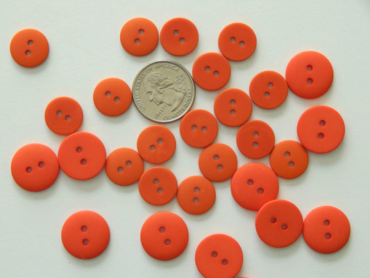 Orange polyester buttons