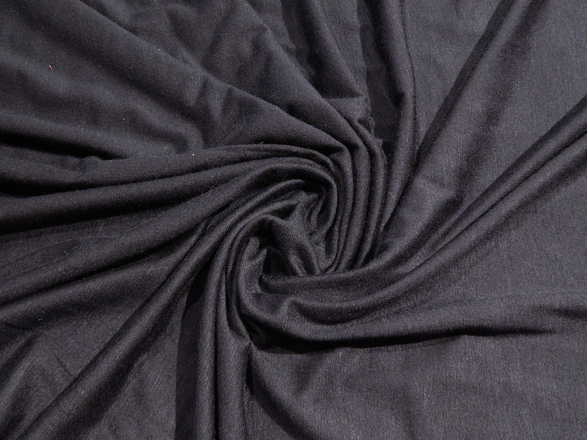 navy blue rayon spandex deadstock jersey knit fabric