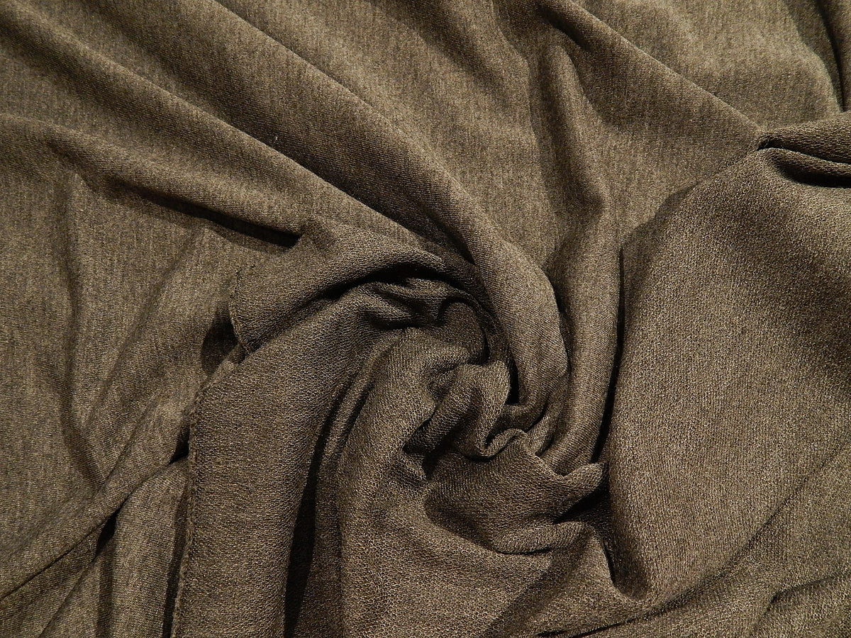 dark gray charcoal variegated heathered henley deadstock french terry knit fabric rayon spandex