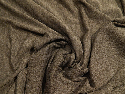 dark gray charcoal variegated heathered henley deadstock french terry knit fabric rayon spandex