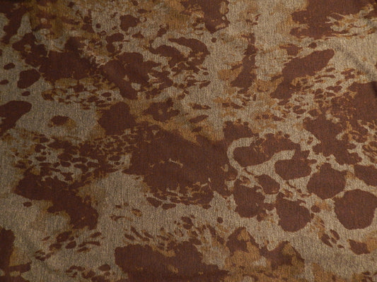 grey brown gold bleach stain abstract animal print deadstock rayon polyester spandex ponte de roma knit