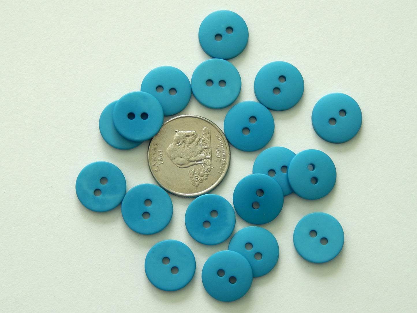 electric blue polyester buttons