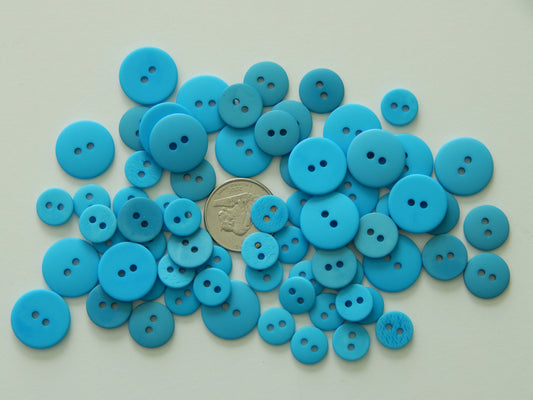Bright blue buttons