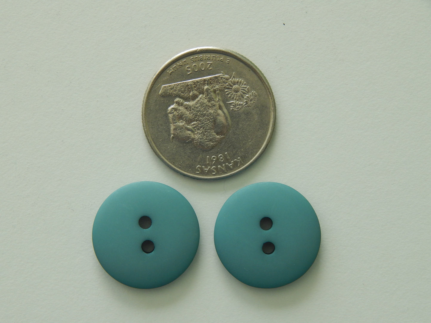 blue green plastic buttons