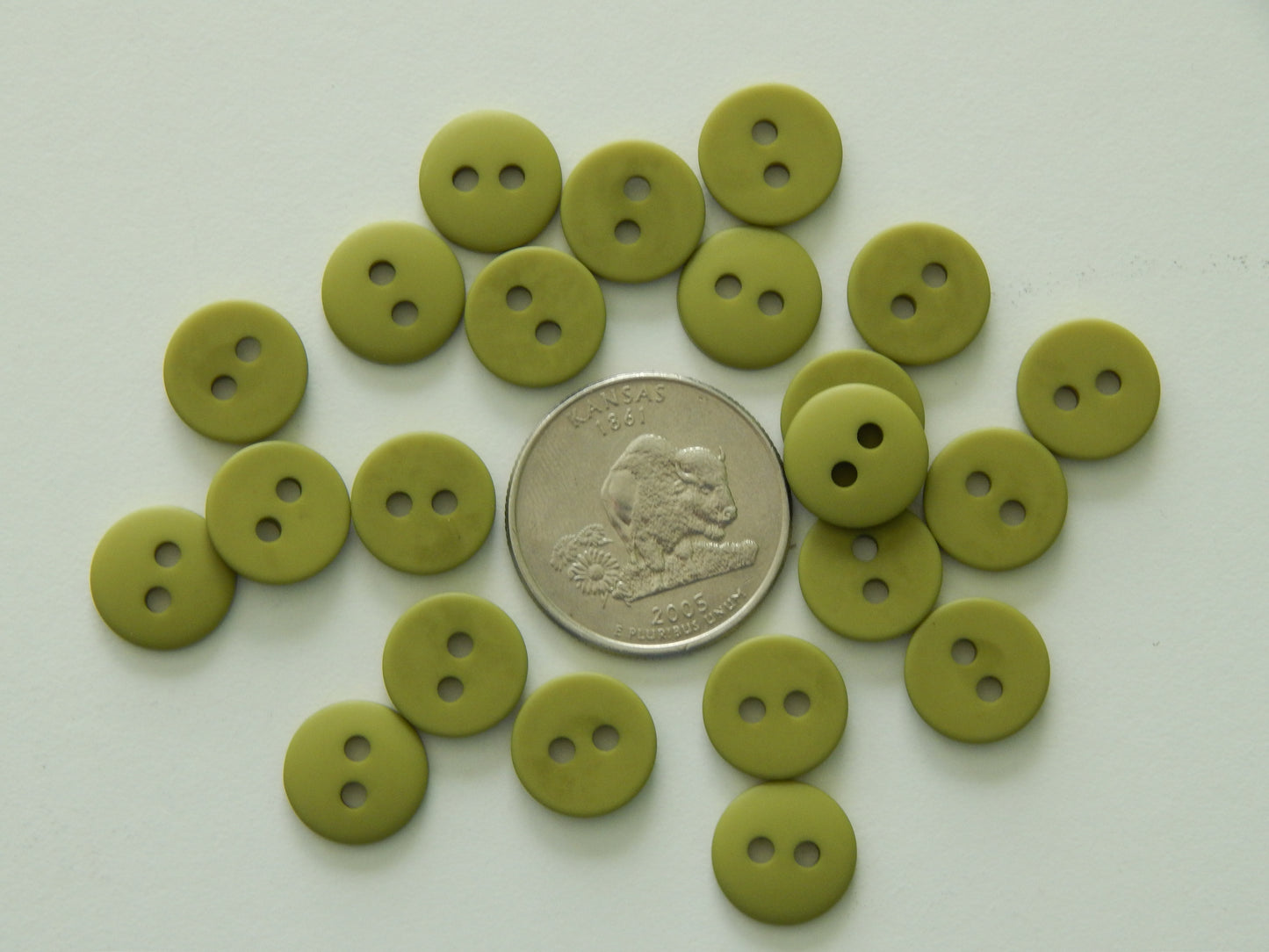 apple green plastic buttons