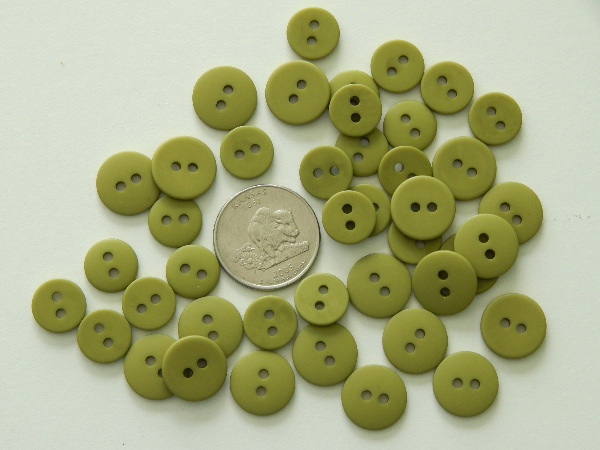 olive green plastic buttons