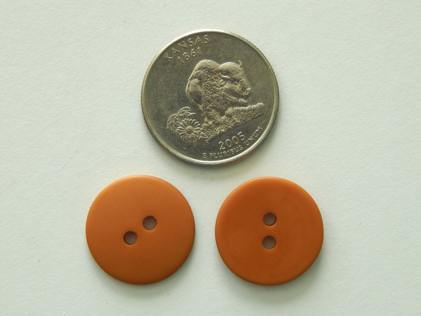 pumpkin orange plastic button