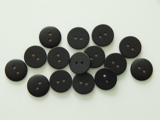 black plastic buttons