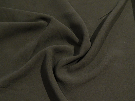 matte black lightweight rayon crepe deadstock fabric