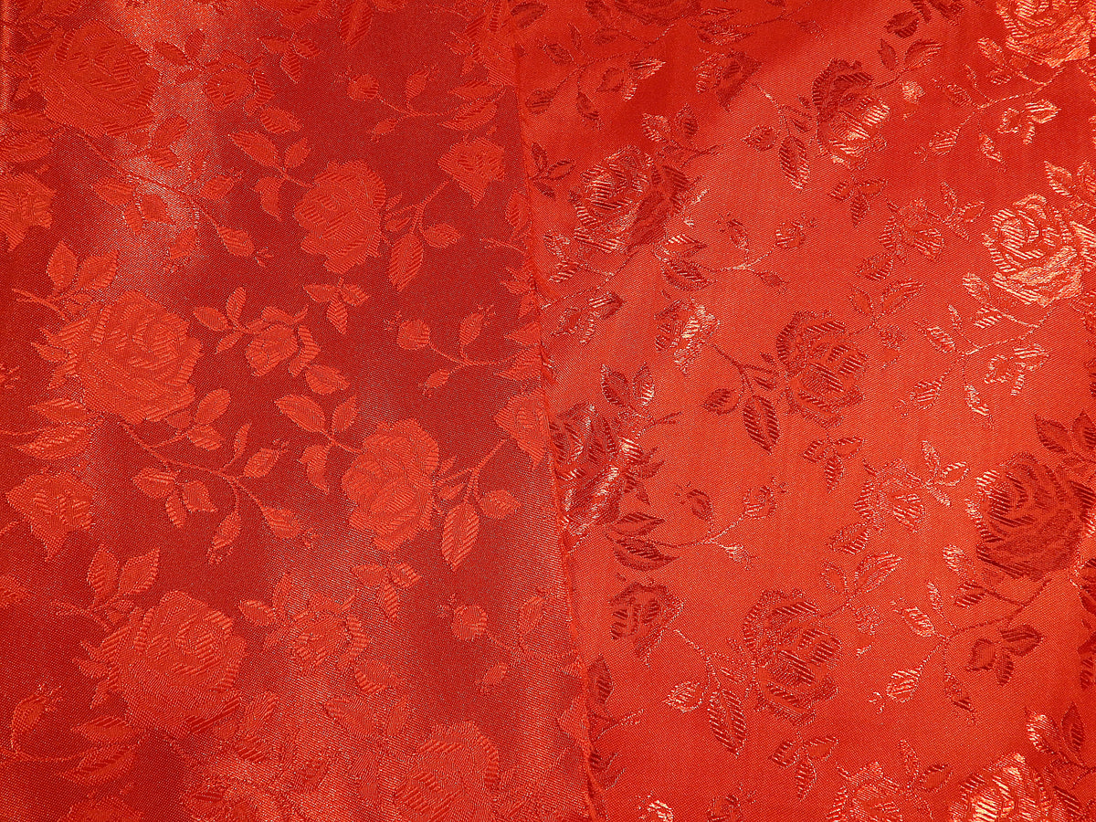 Red Rose Satin Jacquard