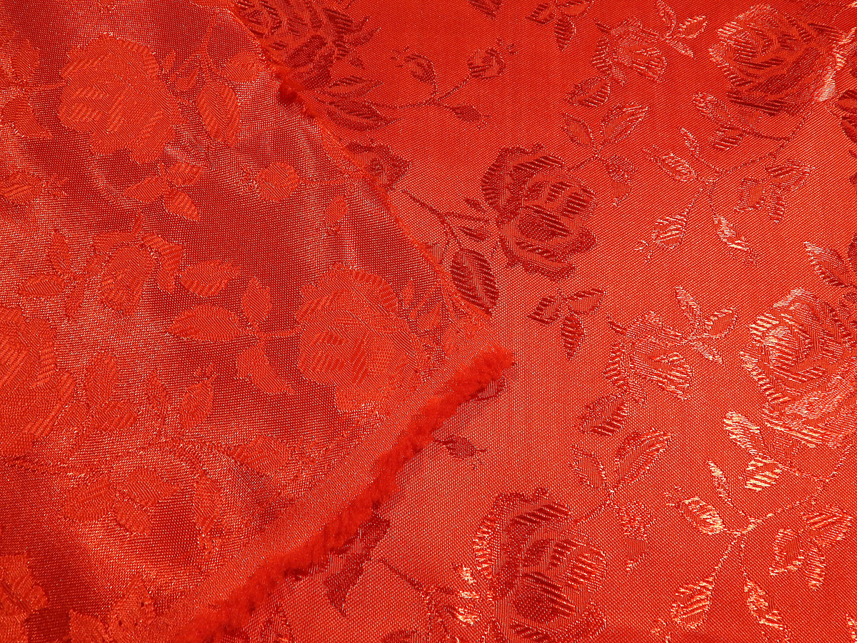 Red Rose Satin Jacquard