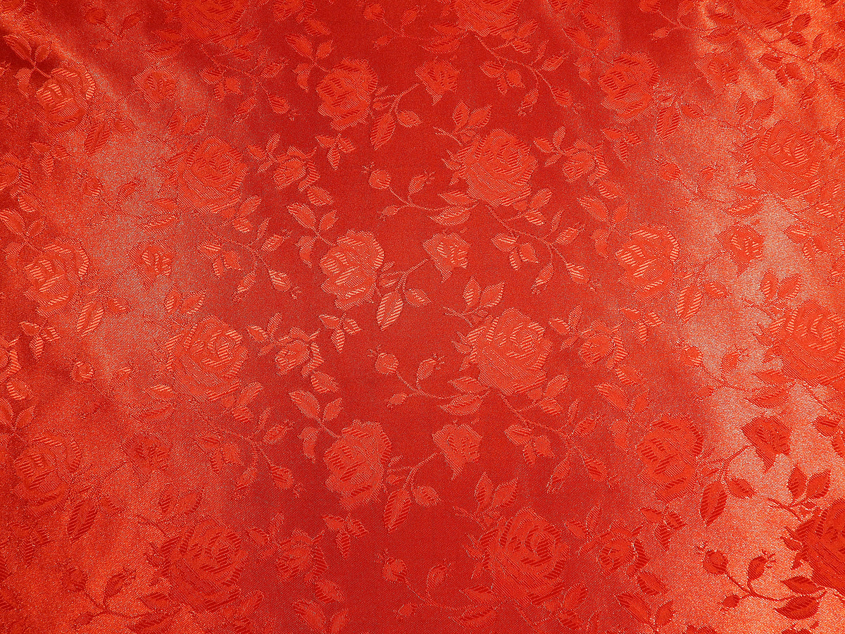 Red Rose Satin Jacquard