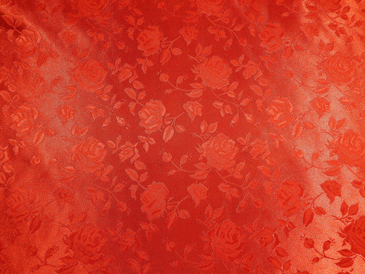 Red Rose Satin Jacquard