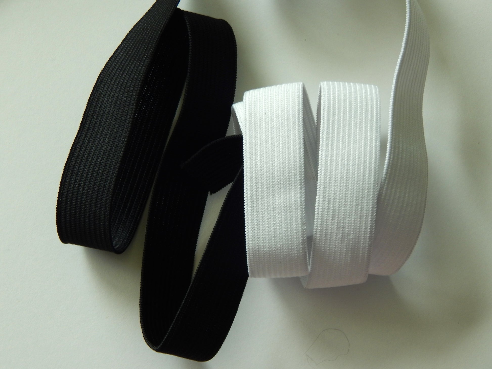 white and black waistband elastic