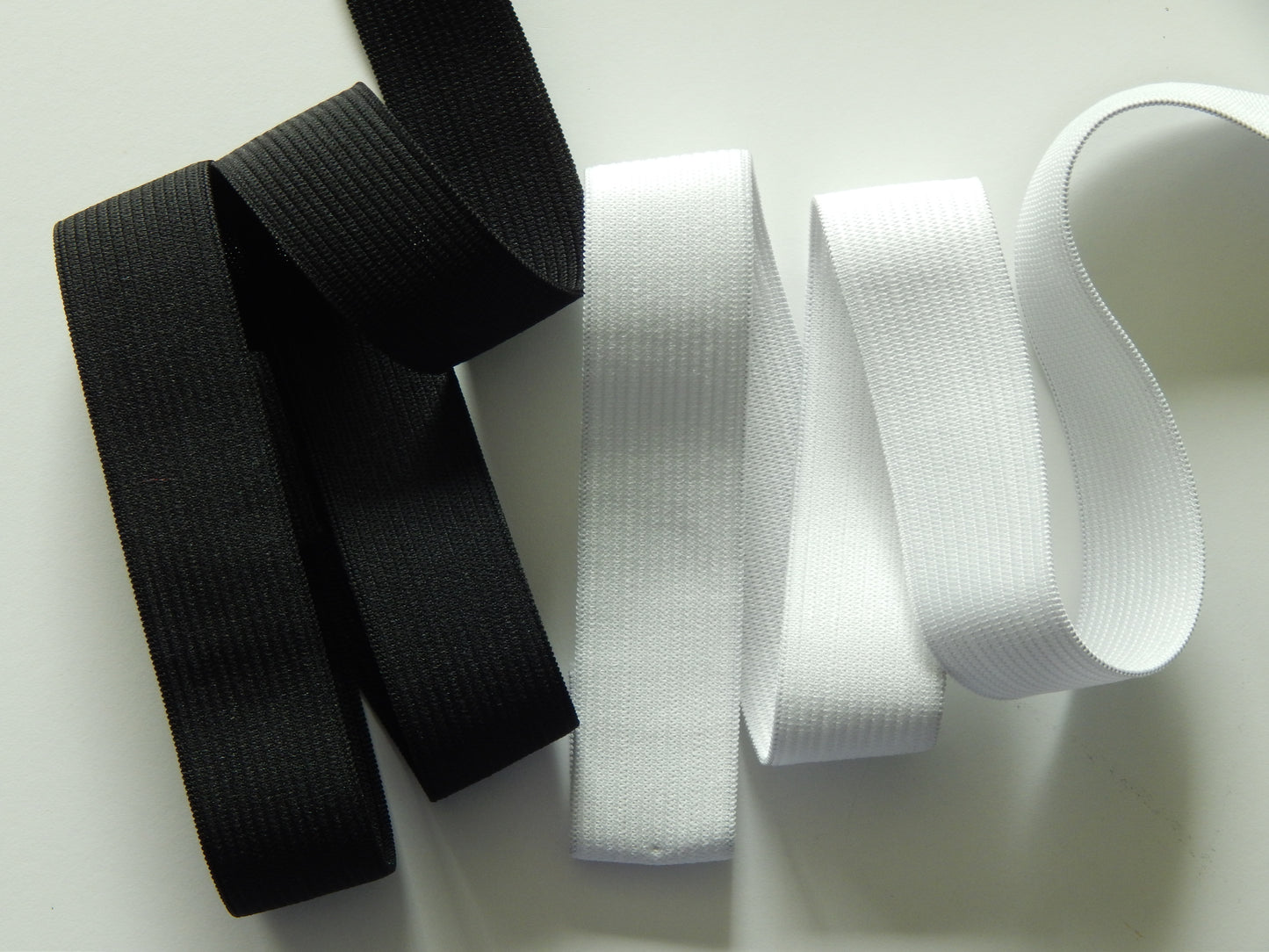 black and white 1" waistband elastic