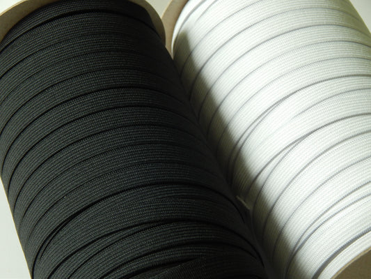 white and black 1/2" knit elastic