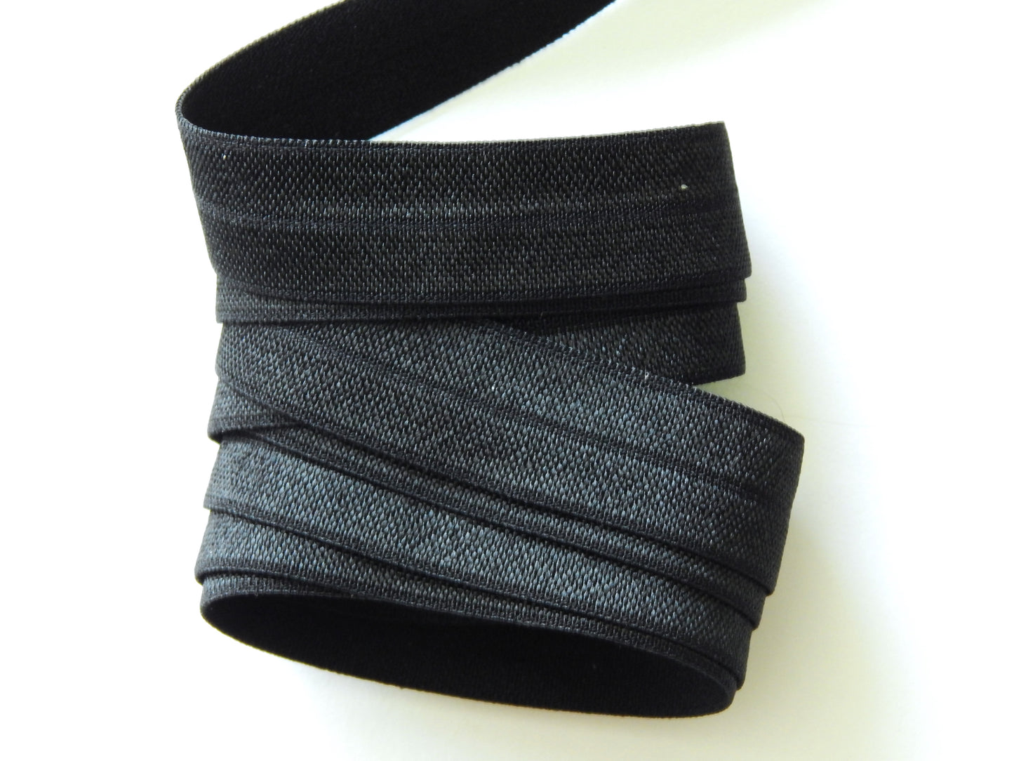 black soft fold over elastic