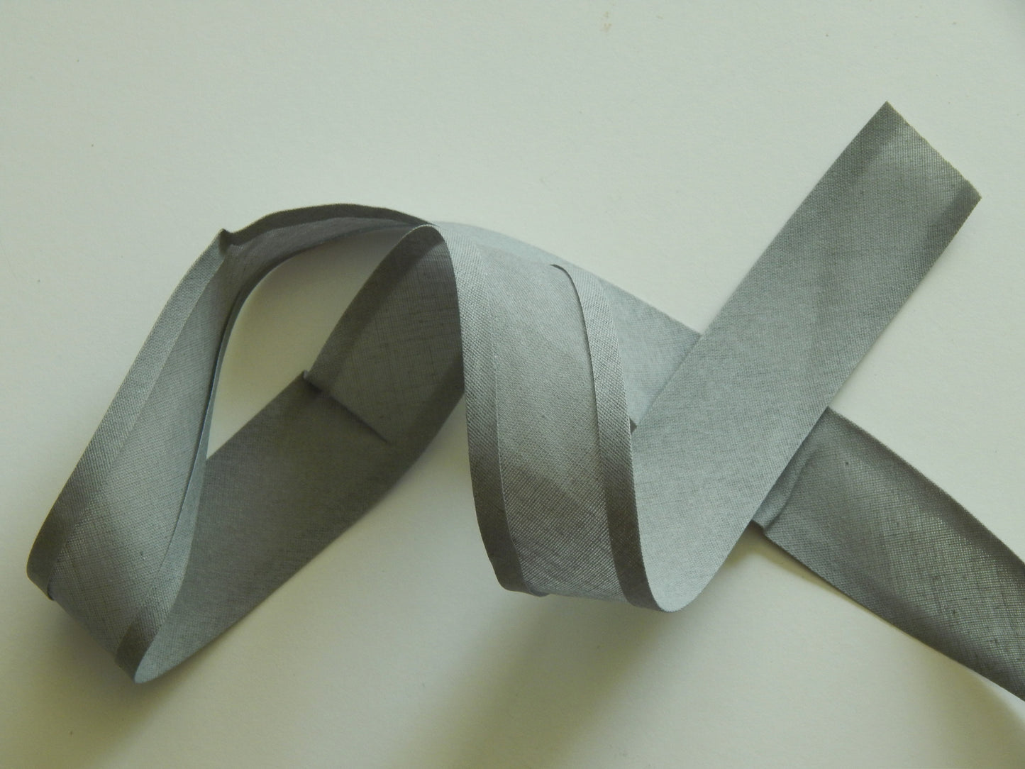 grey single fold bias binding