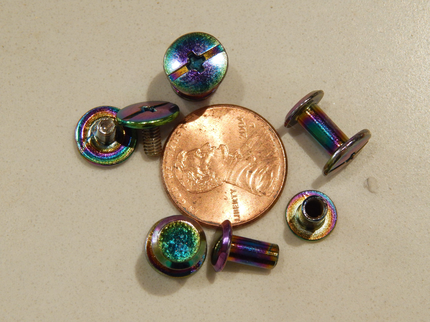 Chicago Rivet Screws - 8mm - Gold, Silver, & Iridescent