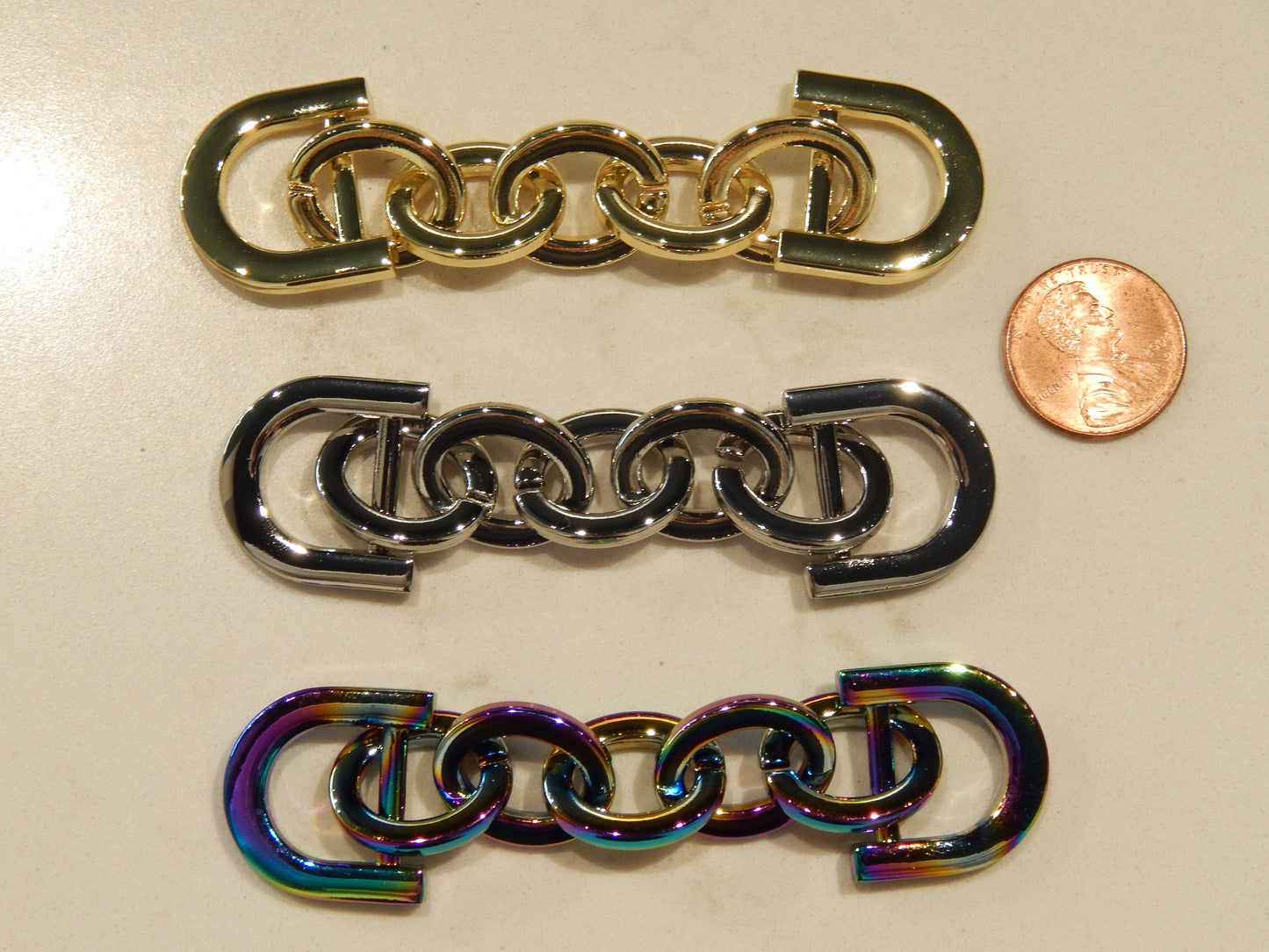 Chain Connectors - 3.75" x 7/8" - Gold, Silver, & Iridescent