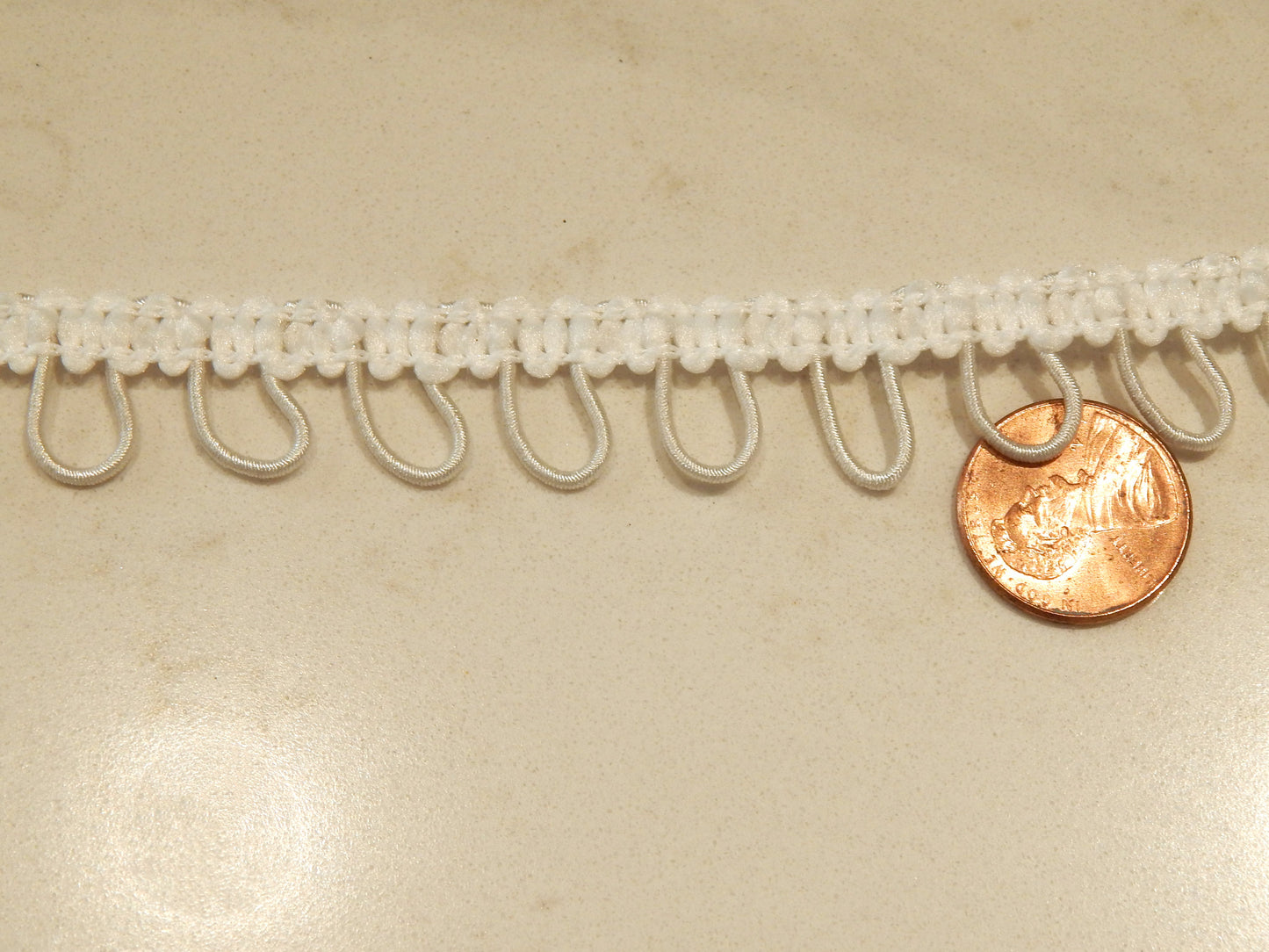 Elastic Button Loops - White - 1/2"