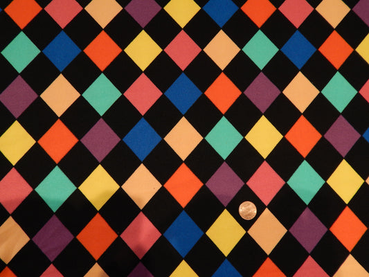 rainbow checkered knit fabric