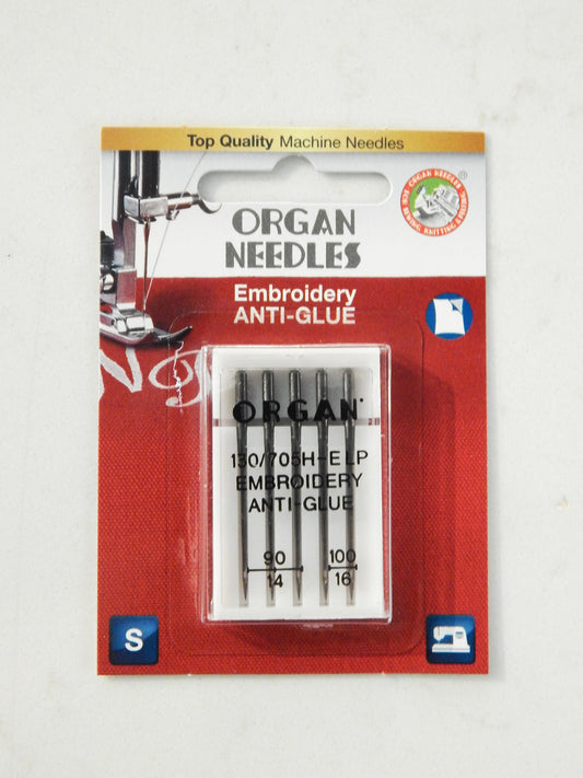 Organ Needles - Embroidery Anti Glue Asst 5pk