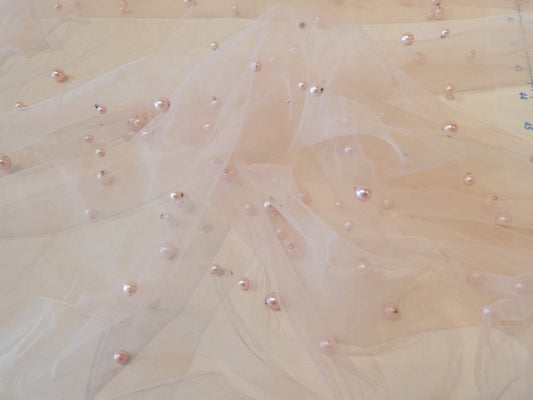Pearly Tulle - Beaded - Multiple Colors