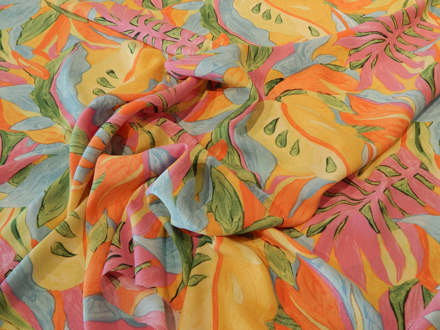 Pool Party Jungle Poly Silk - Remnant Sale