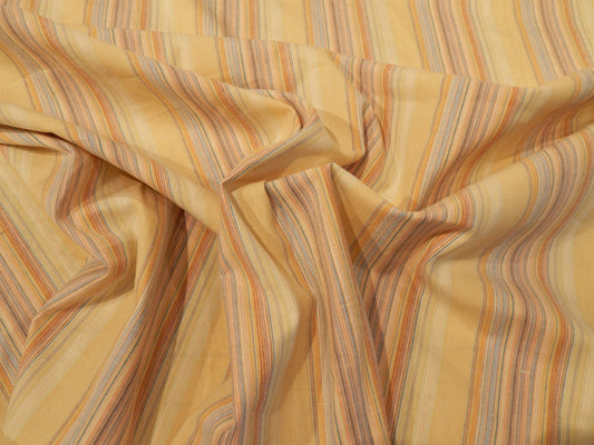 Peach Striped Cotton Shirting