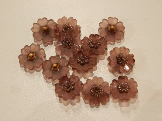 Dusty Orchid Glass Flower Buttons