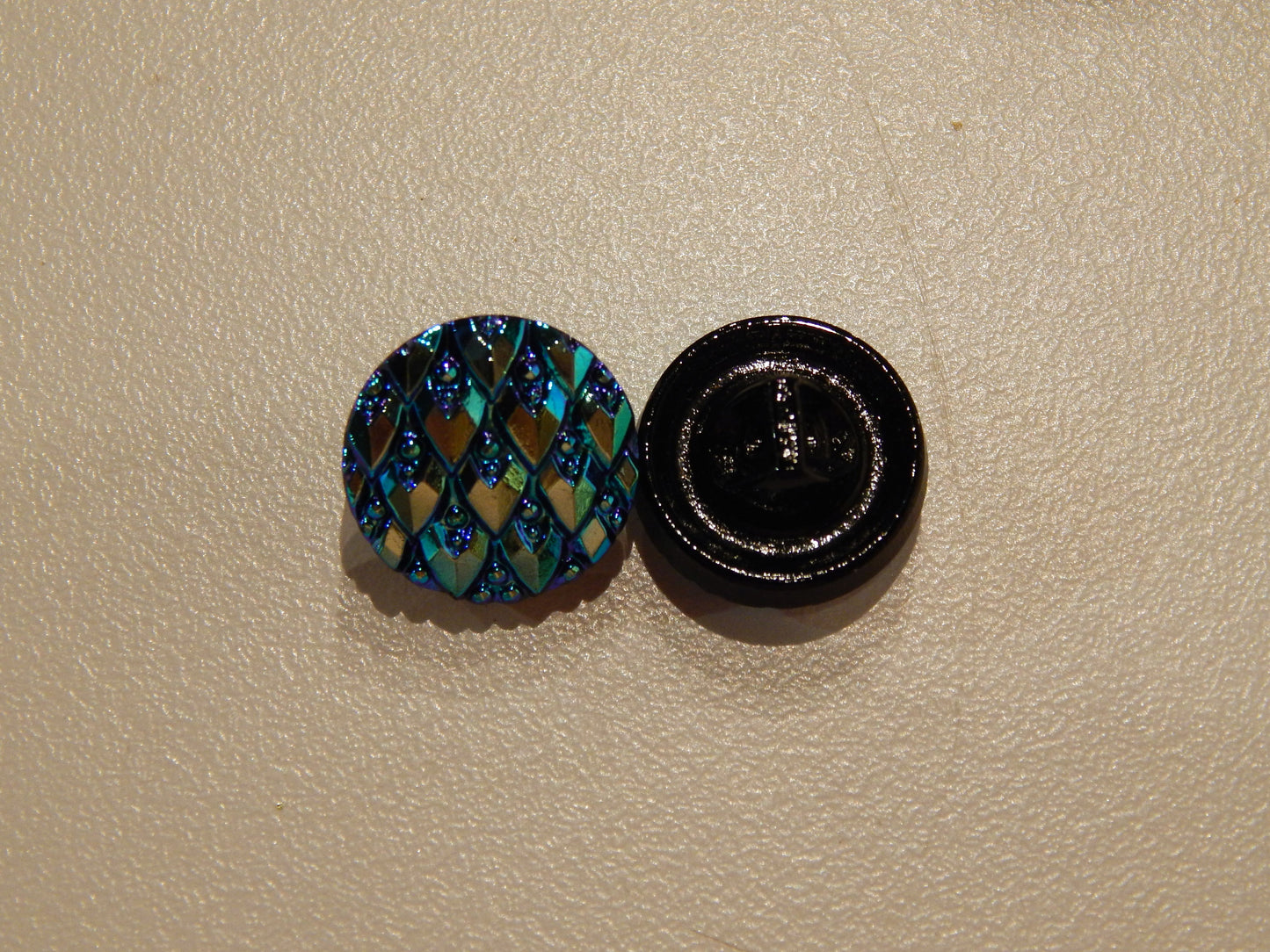 Peacock Czech Glass Buttons