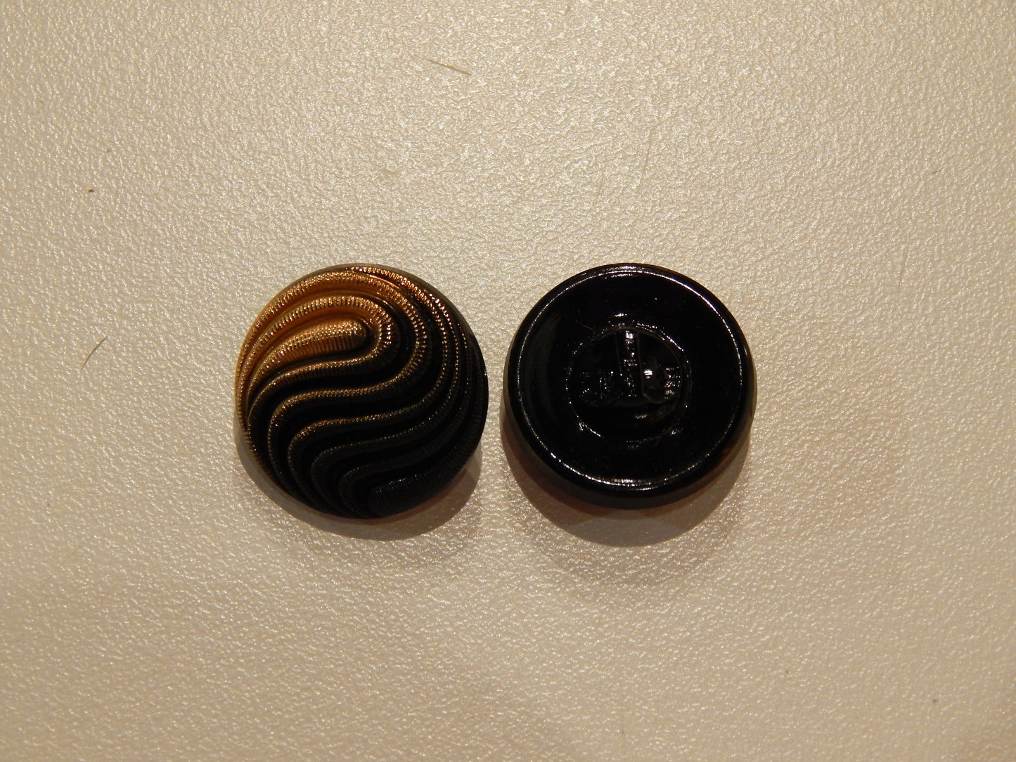 Black and Gold Glass Swirl Buttons