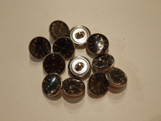 Vintage Clock Glass Buttons