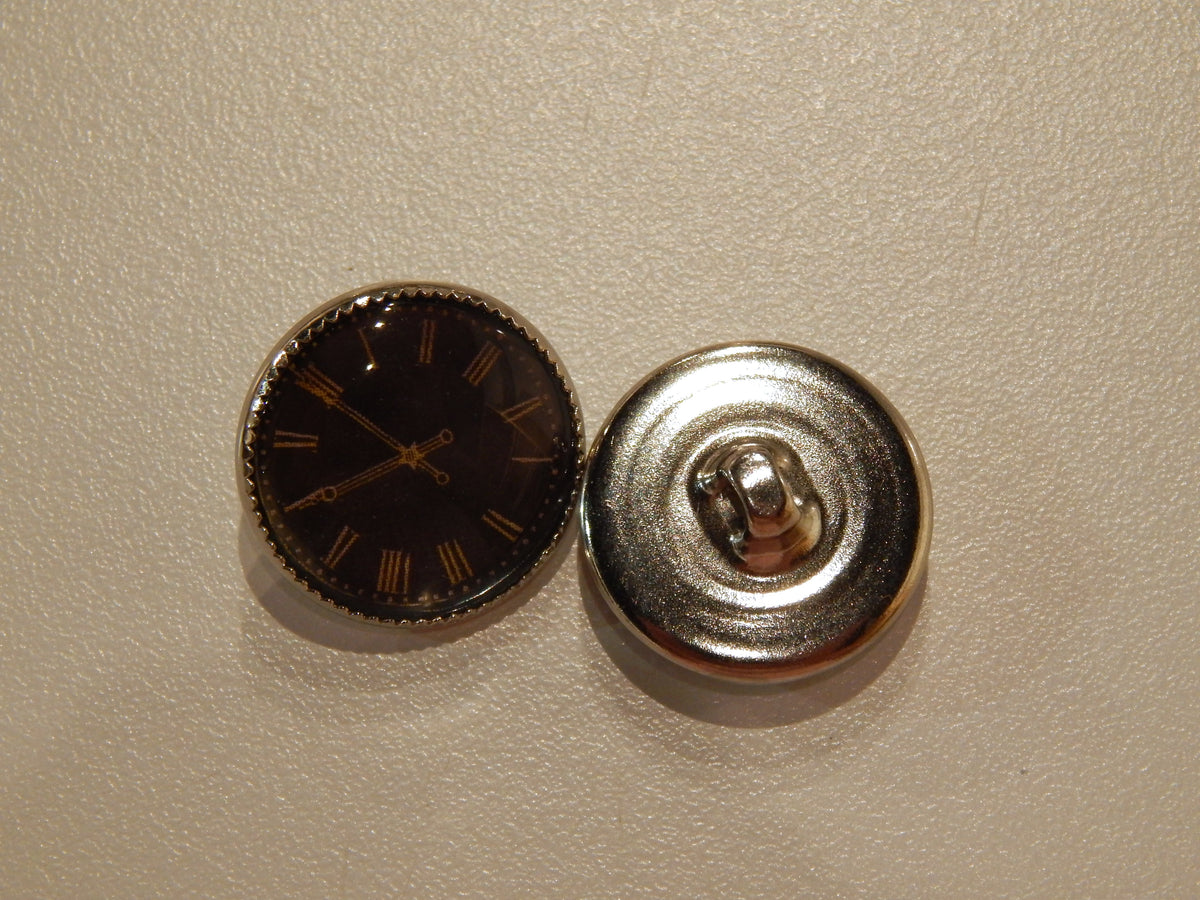 Clock Buttons Large Vintage Clock Glass Buttons - 3/4