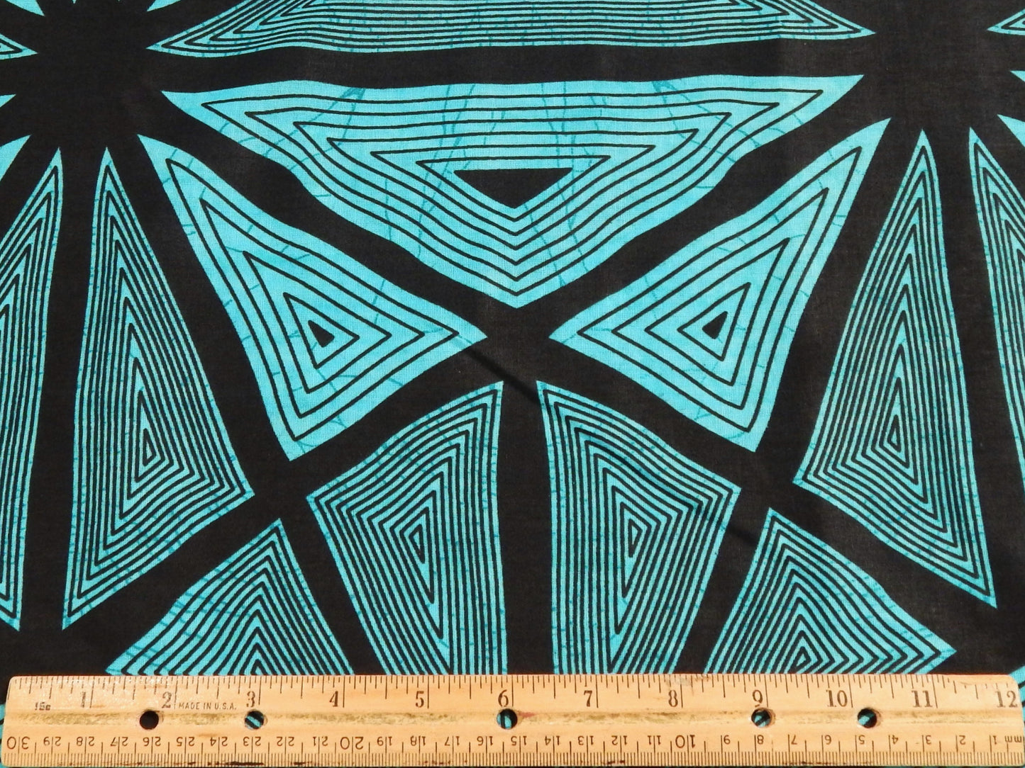 Eye of the Triangle - Electric Blue - African Wax Print Cotton