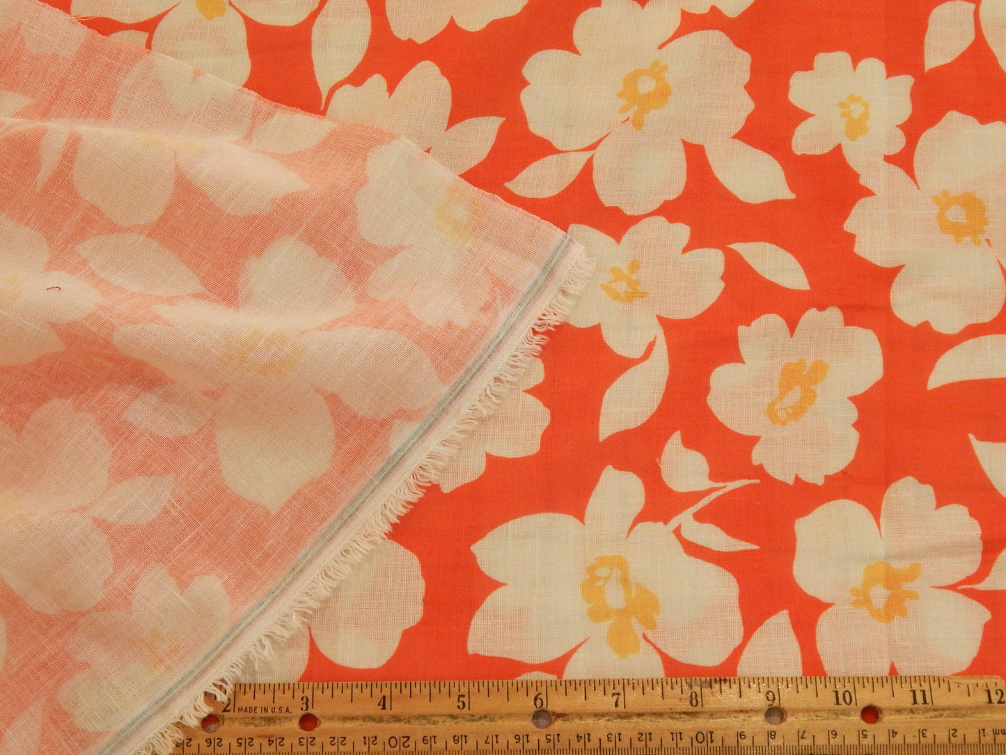 Summer's Flowers Orange Linen
