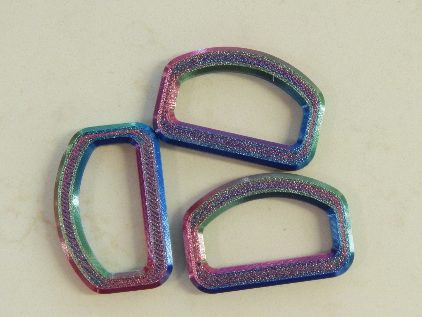 Limited Addition Iridescent Plastic D-Rings - Multiple Sizes and Colors