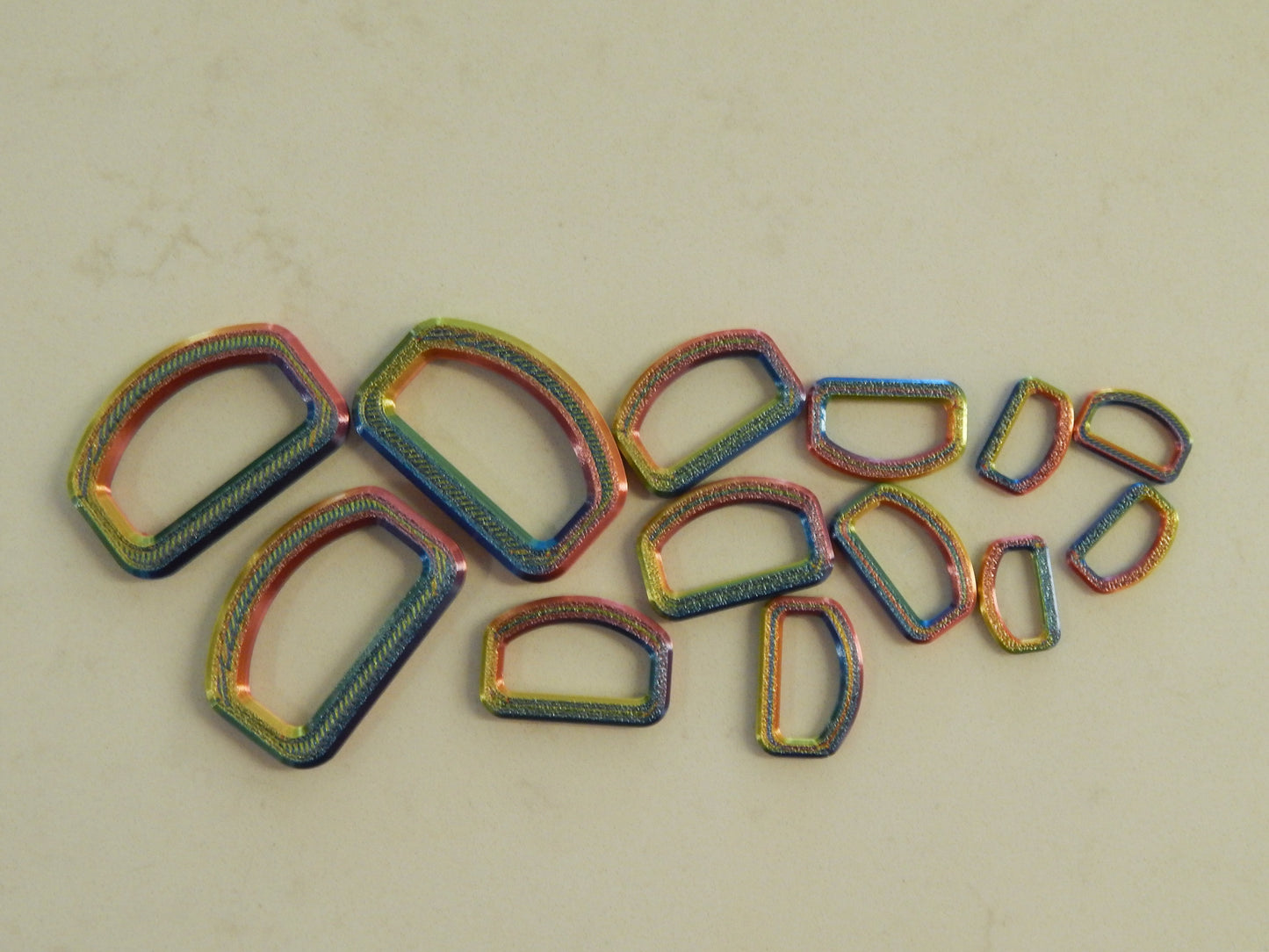 Limited Addition Iridescent Plastic D-Rings - Multiple Sizes and Colors