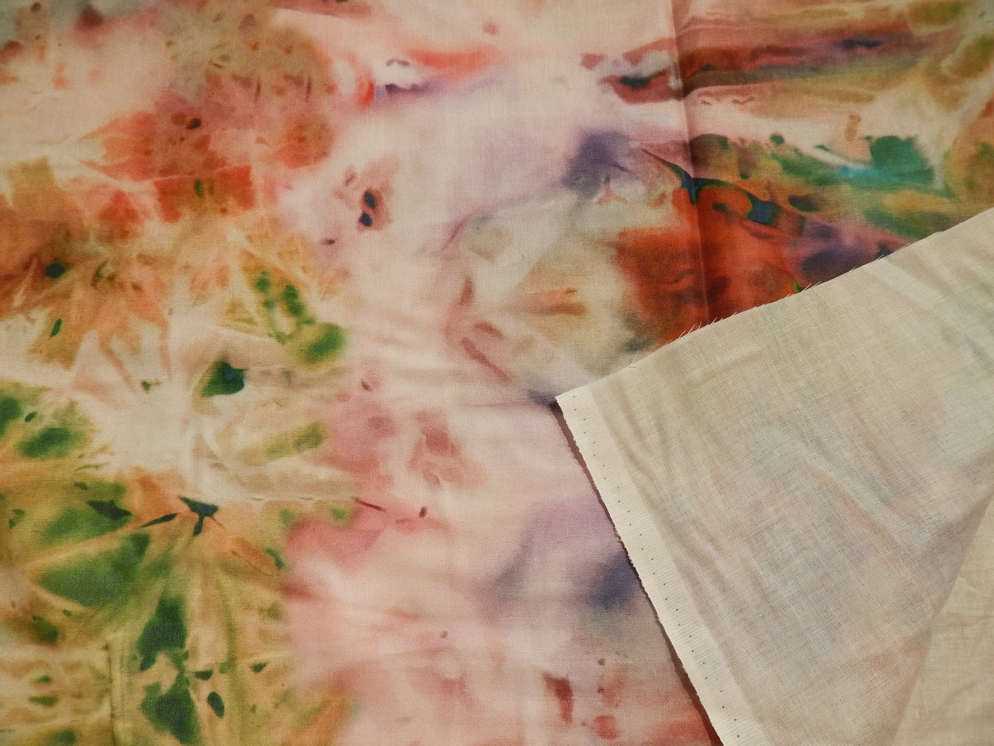 Ice Dye Geode - Pink/Green - Organic Double Gauze - Paintbrush Studios
