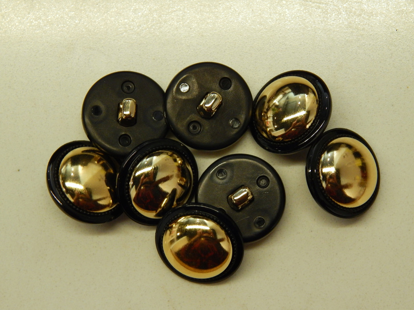 Black and Gold Bauble Buttons - 3/4"