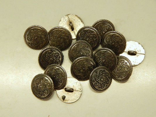 Dark Silver Paisley Buttons