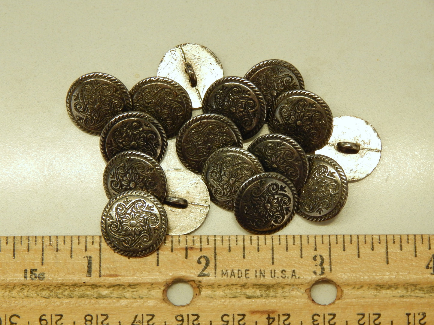 Dark Silver Paisley Buttons